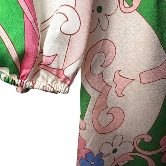 CIEBON Irena Floral Long Sleeve Satin Dress - Picture 8 of 11